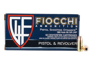 Fiocchi 380 ACP ammo features a jacketed hollow point bullet
